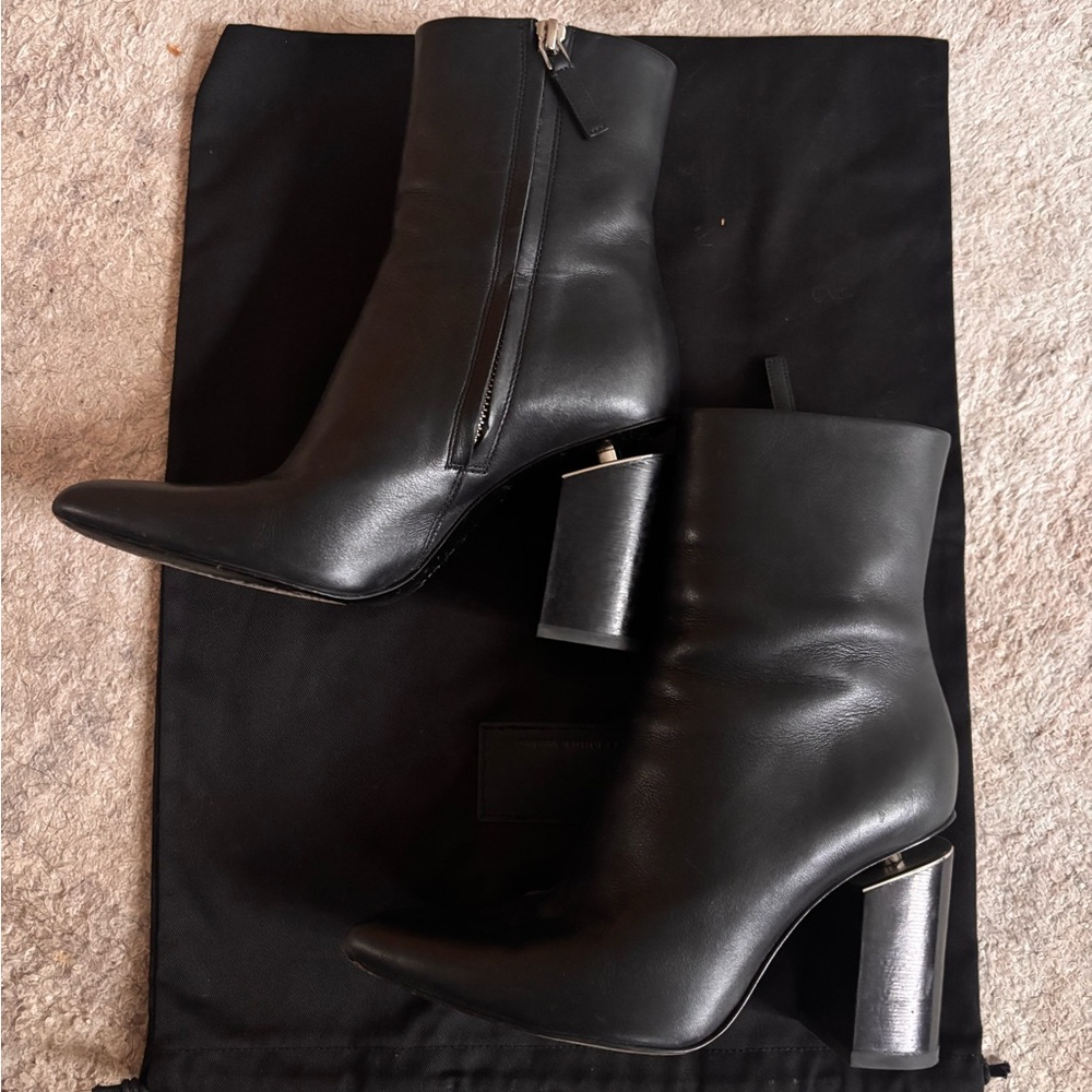 Alexander Wang Kirby Black Boots with Silver Accent
